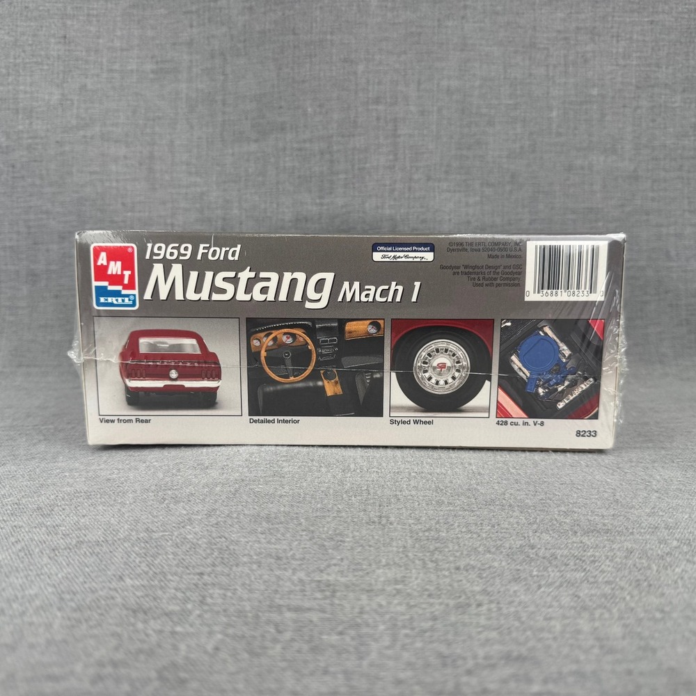 AMT Ertl 1969 Ford Mustang Mach 1 1/25 Model Kit 8233 New Sealed Vintage 1996 - Picture 5 of 6